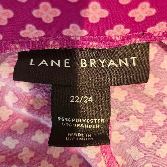 Lane Bryant Womens 22/24 Pink Top Ruched Skirt Set flowy stretchy vacation fun - Picture 5 of 15
